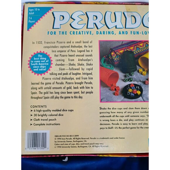Perudo Dice Game For The Creative Daring & Fun-Loving Adults 2-6 Players Ages 10 - Picture 3 of 8